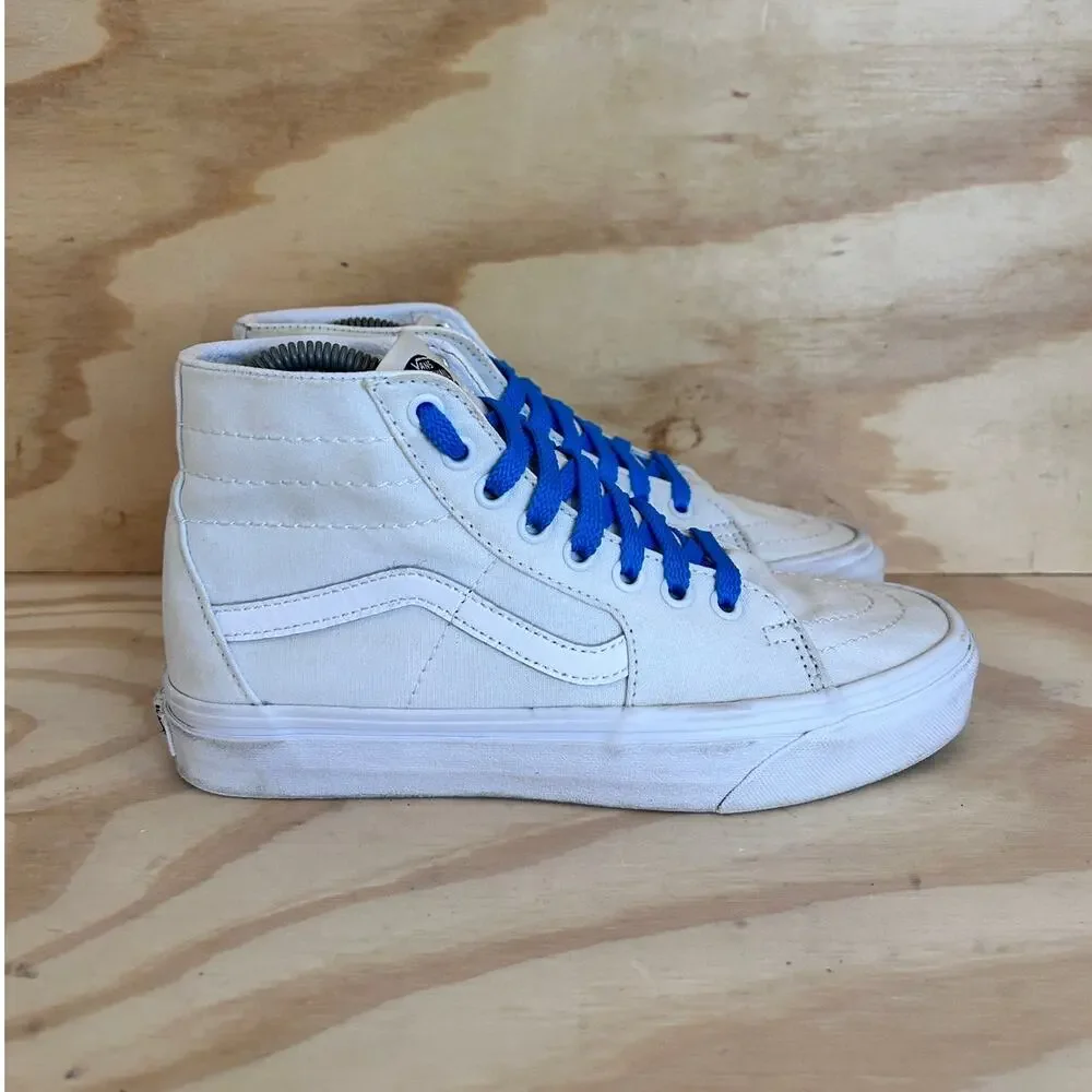 Vans Off The Wall - SK8 Hi - Sneakers - White/Blue - Women's - 7.5